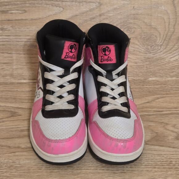 Barbie Mattel High Top Sneakers Pink Youth Shoes Size 3 Lace Up High-Top - Picture 2 of 10